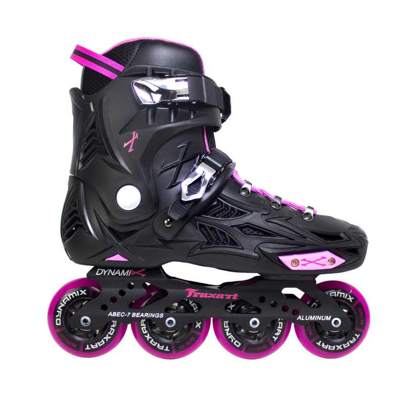 Patins Inline Freestyle Traxart Dynamix Rosa - 80mm Abec-7